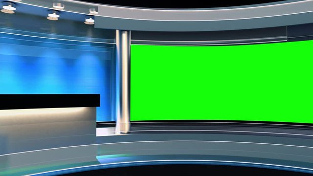 News Studio. The perfect backdrop for any green screen or chroma key video production. Loop.