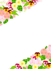 Fototapeta na wymiar 春の花のイラストカード