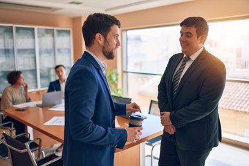 Business lawyers workers meeting at law firm office. Professional executive partners working on finance strategry at the workplace