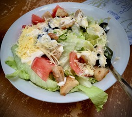 salad with chicken and vegetables