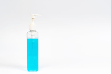 Sanitizer gel for hand hygiene corona virus protection isolated on white background.