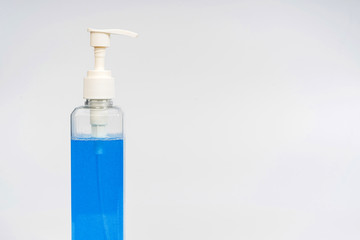 Sanitizer gel for hand hygiene corona virus protection isolated on white background.