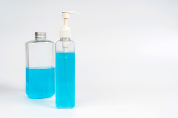 Sanitizer gel for hand hygiene corona virus protection isolated on white background.