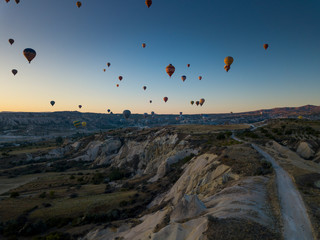 Fototapeta na wymiar Hot air balloon flying over Cappadocia, Turkey