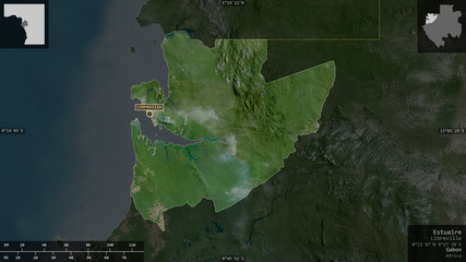 Estuaire, Gabon - composition. Satellite
