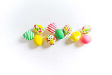 Painted Easter Eggs. Watercolor paint.