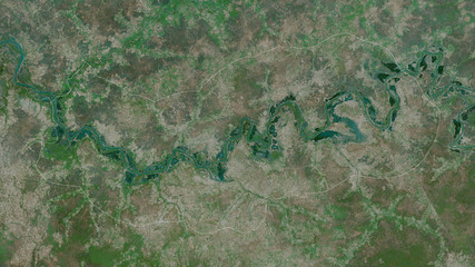 Upper River, Gambia - outlined. Satellite