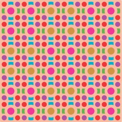 Beautiful of Colorful Circle Polka Dots, Reapeated, Abstract, Illustrator  Pattern Wallpaper. Image for Printing on Paper, Wallpaper or Background, Covers, Fabrics