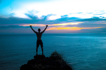 Fototapeta na wymiar enjoying life in hawaii for sunset