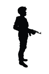 Soldier with rifle gun silhouette
