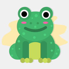 cute frog animal sitting vector illustration 