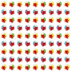 Octopus Chef Brings a Spatula and Knife Cute Illustration, Cartoon Funny Character, Pattern Wallpaper 