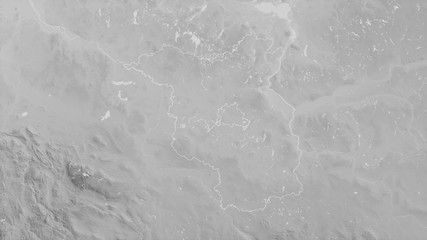 Brandenburg, Germany - outlined. Grayscale