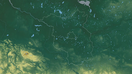 Brandenburg, Germany - outlined. Relief