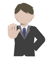 中止・ストップをかける若い男性社員のイラスト素材