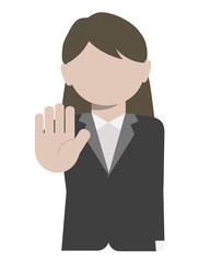 中止・ストップをかける若い女性社員のイラスト素材