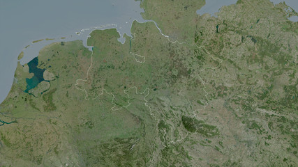 Niedersachsen, Germany - outlined. Satellite