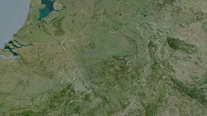 Nordrhein-Westfalen, Germany - outlined. Satellite © Yarr65