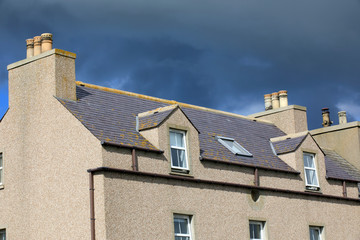 Orkney (Scotland), UK - August 10, 2018: A typical house in the Orkney islands, Orkney, Scotland, Highlands, United Kingdom