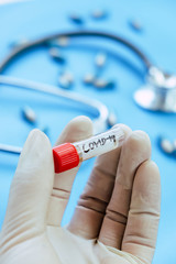 Fototapeta premium Concept image of Covid-19 coronavirus vaccine 