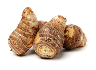 Taro on white background