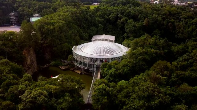 CURITIBA/PR/BRAZIL - March 28th 2020: Aerial view from "Opera de Arame" (Wire Theatre) during the quarantine season. Covid-19.
