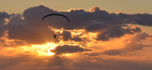 Paragliding at Sunset
