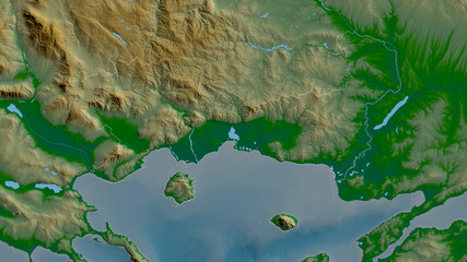 Eastern Macedonia and Thrace, Greece - outlined. Physical