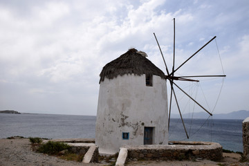 old windmill in mykonos island greece