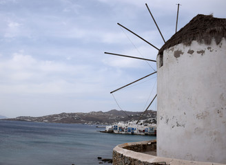 windmill on island of mykonos greece