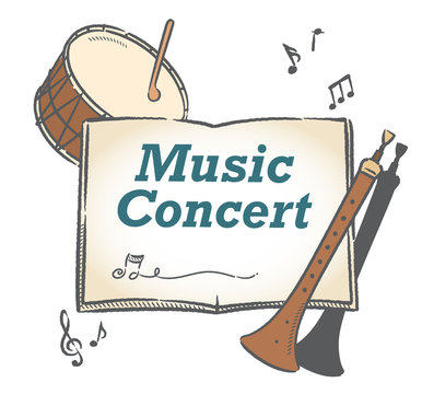 Poster or flyer design with Arabic instruments.