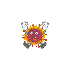 A stunning spreading coronavirus cartoon character with happy face