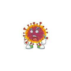 Spreading coronavirus mascot design concept showing angry face