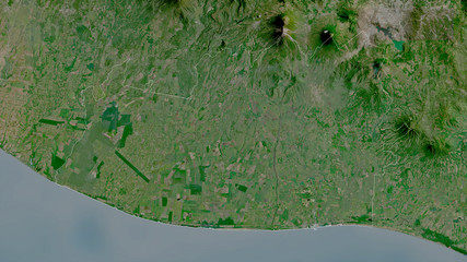 Escuintla, Guatemala - outlined. Satellite