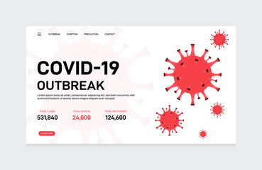 COVID-19 Coronavirus outbreak landing page template design