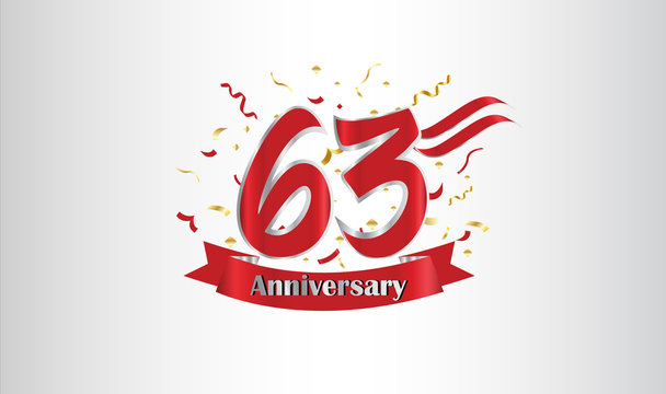 Anniversary celebration background. with the 63rd number in gold and with the words golden anniversary celebration.