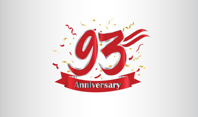 Anniversary celebration background. with the 93rd number in gold and with the words golden anniversary celebration.