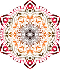 Vector Beautiful Mandala,Mandalas for coloring book,Round gradient mandala on white isolated background. Mandala with floral patterns. Yoga template, Mandala with floral patterns. Yoga template