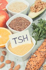 Best food for healthy thyroid. Natural eating as source vitamins
