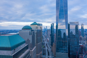 Aerial photograph of New York Skyline, Manhattan financial District
