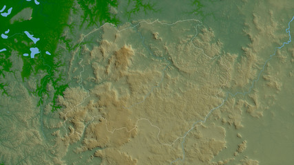 Labé, Guinea - outlined. Physical