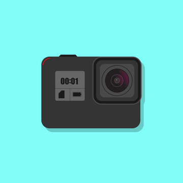 Gopro camera icon flat design vector