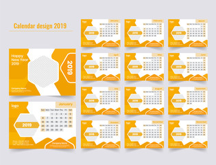 Creative & Unique Style Business or Corporate Calendar design template.