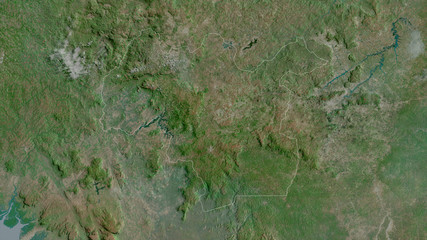 Mamou, Guinea - outlined. Satellite