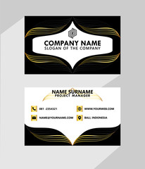 Business name card luxury with modern black white gold