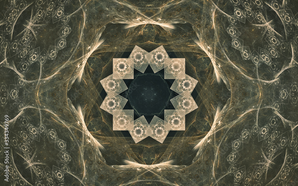 Aufkleber digital image generated on a computer consisting of beautiful abstract geometric shapes, lines of di