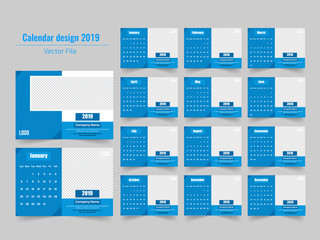 Creative & Unique Style Business or Corporate Calendar design template.