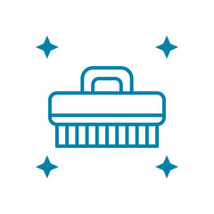 cleaning brush icon, line style