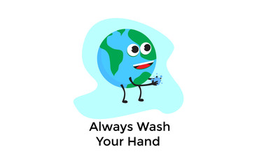 Vector Illustration of Always Wash Your Hand 