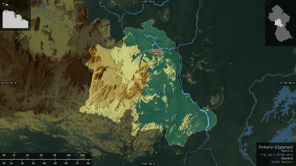 Potaro-Siparuni, Guyana - composition. Relief